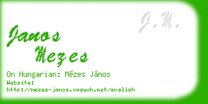 janos mezes business card